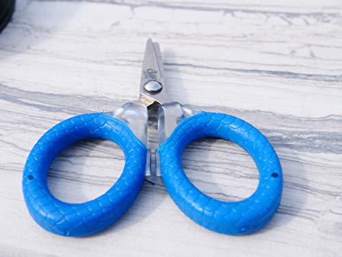 Cuda 3-Inch Titanium-Bonded Micro Fishing Scissors for Mono, Fluorocarbon & Braided Line with Dual Serrated Edges (18826), Blue (Pack of 2) - size: 1 Count (Pack of 2)