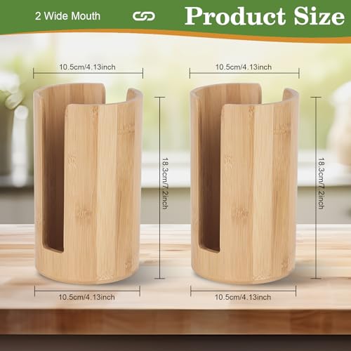 2 PCS Mason Jar Lid Organizer Vertical Mason Jar Lid Storage Bamboo Tumbler Lid Holder Cup Lid Organizer Suitable for Mason Lids/Canning Lids/Bamboo Lids Mason Jar Accessories (2 Wide) - size: 2 Wide