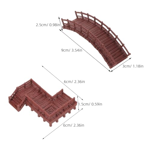4pcs Aquarium Decor Miniature Landscape Ornaments Z-Shaped Stairs and Arch Bridge, Fish Tank Accessories for DIY Fairy Garden and Micro Landscape Decoration