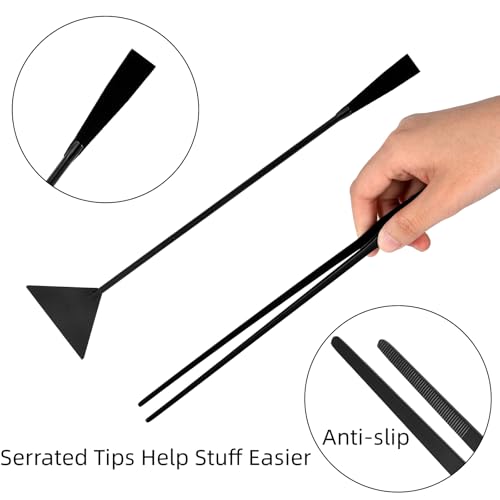 Aquarium Aquascaping Tool Stainless Steel Aquascape Tools Kit 4 in 1 Anti-Rust Fish Tank Starter Kit with Tweezers Scissors Spatula for Aquarium Plants (Black)