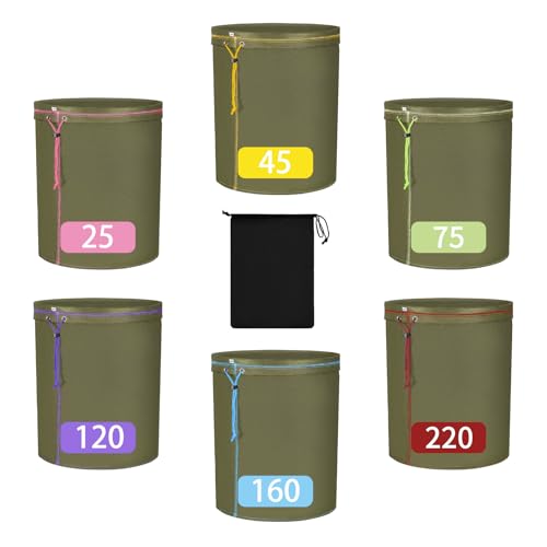 Tamotato 5-Gallon Filter Bags（6-Pack with Anti-Slip Grip Buckets - Reusable All-Mesh Storage Bags with Top Opening for Hydroponics, Gardening, Brewing - Enhanced Non-Slip Dots for Secure Hold