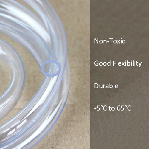 Clear Tubing Assortment, 10mm ID, 5 Meters Lengh In All, 1.5mm Thickness, Flexible Plastic Tube Hose Set For Home Repair Water Oil Transfer Aquarium, BPA Free and non-toxic - size: id:10mm (5m)