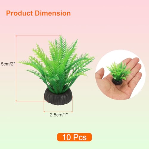 uxcell Aquarium Artificial Plants, 10 Pcs Fish Tank Plants Decorations Accessories Aquatic Ornaments Decor Water Grass, Green (Coco Leaves) - color: Green