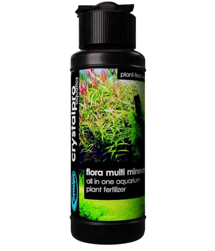 Crystalpro Flora Multi Minerals All-in-One Aquarium Plant Fertilizer - Plant Food for Fast Root & Leaf Growth - Safe for Fish, Shrimp & Snails (4.2 Oz / 125ml) - size: 4.22 Fl Oz