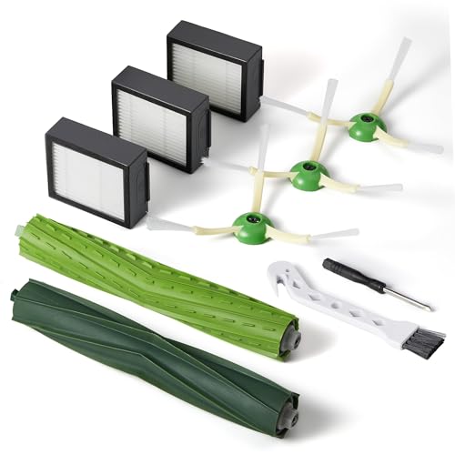 Replacement Parts & Accessories for iRobot E, I & J Series, Combo i5, j5 Series Robot Vacuum, Dual Multi-Surface Rubber Brushes & 3 HEPA Filter & 3 Edge-Sweeping Brushes - color: 10 Pack