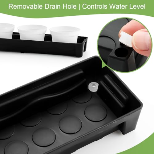 RooTrimmer 10 Pack Plastic Windowsill Saucer (17"x3"x1.5"), Rectangular Window Sill Plant Pot Trays with Removable Drainage Hole, Thick Plant Saucer Tray for 2.8 inch (7CM) Flower Nursery Pots (Black) - size: Trays (17"x3"x1.5") for 2.8 Inch Pots-10 Pack