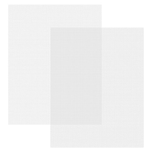 Caydo 2 Pieces 7 Count Plastic Mesh Canvas Sheets for Embroidery, Acrylic Yarn Crafting, Knit Crochet Projects and Make Aquarium Dividers (10.5 X 13.5 Inch) - color: Clear White - 2pcs