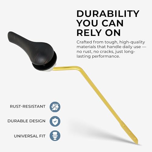 Qualihome Universal Side Mount Toilet Handle Tank Flush Lever Replacement Handle, Bronze Finish Toilet Handle - color: Brushed Bronze