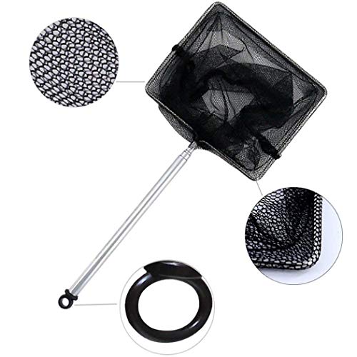 3 Inch Small Aquarium Fish Net with extendable Long Handle for Betta Fish Tank Round - size: Round