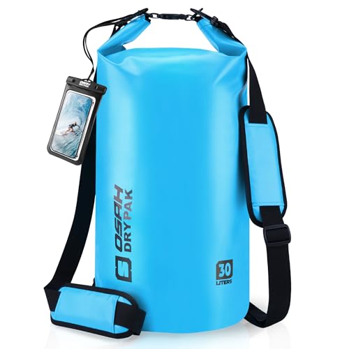 Waterproof Dry Bag, 5L/10L/20L/30L/40L Roll Top Lightweight Storage Backpack with Phone Case for Women & Men, Floating Waterproof Sack for Travel, Swimming, Kayaking, Paddle Board, Camping & Beach - color: BLUE, size: 30L
