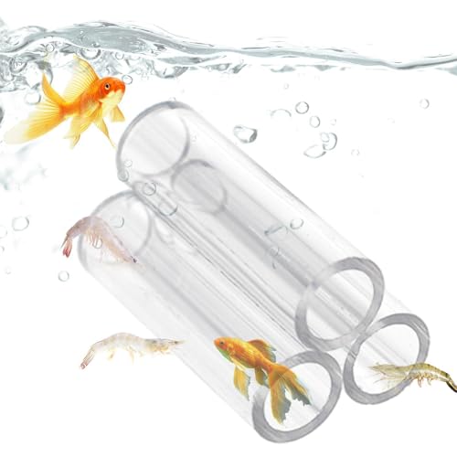 Aquarium Shrimp Cave - Clear Acrylic Breeding Habitat, Crystal Shelter Tube, Secure Aquatic Hideaway | Shrimp Breeding Tube for Small fishss Tank Environment - color: 3 Tubes