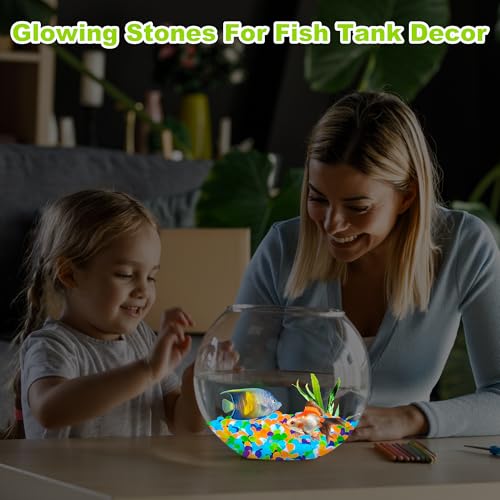 800pcs 5-8mm Colorful Glow in The Dark Garden Pebbles Stones 5-8mm Luminous Stones Glow in The Dark Rocks Outdoor Glow Pebbles Aquarium Rocks for Garden Path Walkway Yard Fish Tank Plant Pots - size: 800, style: Multi