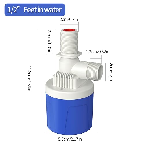 Automatic Water Level Control Valve Inside Type,Inner Top Float Uesd for Tank, Solar Energy, Auto Pot, Aquarium Valve, Tank Traditional Upgrade（1/2"top ） - size: 1/2" Top water inlet
