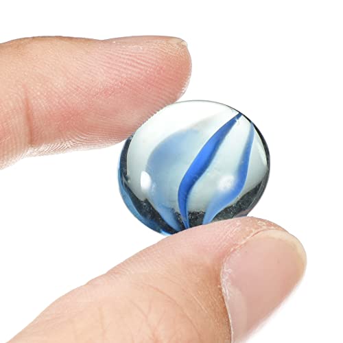 MECCANIXITY Decorative Flat Glass Marbles 17-19mm Rock Vase Filler Beads Pebbles Petal Blue for Fish Tank Table Scatter Decor, 100 Pcs - color: Blue