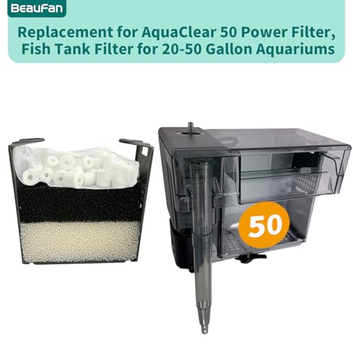 4 Set of Three-Stage Filtration Tank Filter Maintenance Kit, Replacement for AquaClear 50/200 50-Gallon Power Filter, Fish Tank Filter for 20- to 50-Gallon Aquariums - size: for 50 Power Filter