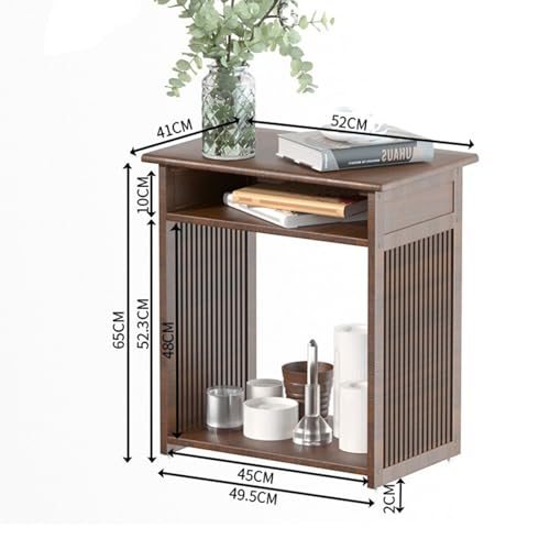 Sweeper Organizer Living Room Sofa Side Sweeper Robot Shelf Water Dispenser Rack Purifier Storage Cabinet Fish Tank Shelf(Walnut,S) - color: Walnut, size: Small