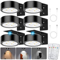 Picture Lights for Wall, 3 Lighting Modes Magnetic Art Display Light,Rechargeable Battery Operated Led Painting Light with Remote Control Dimmable & Timer,6Pack Black - color: Black, size: 6 Pack