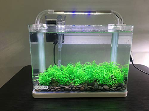 Aquarium Plant Fish Tank Decoration 20 Pieces Small/1" Tall Plastic Artificial Plant Goldfish Hidden Mini Grass Set (Green-A) - color: Green-a
