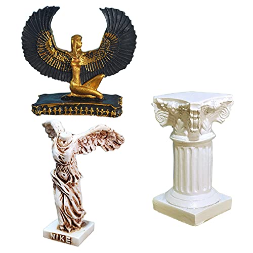 Ancient Greece Aquarium Fish Tank Decorations Décor (Set of 3) Winged Victory of Samothrace Reptile Sculpture Statue Turtle Lizard Spider Tanks Terrarium Décor Ornament Pet - color: Ancient Greek