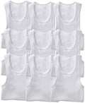 ToBeInStyle Men's Slim Fit Cotton Blend Solid Color Scoop Neck Tank Tops - color: 9-pack: White, size: Small