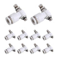 10Pcs Push to Connect Air Flow Control Valve, White 5/16in Tube OD x M5 Male Thread 90 Degree Elbow Speed Control Valve Pneumatic Connector Quick Fittings - size: Male Thread M5 x White_Standard (10pcs)