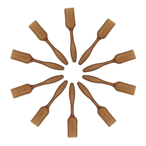 10Pcs Colorful Plastic Mini Gardening Shovel Spoons Soil Scoops, Succulent Sand Scoops/Cultivation Digging Transplanting Tools for Succulents Potted Flowers (Brown) - color: Brown
