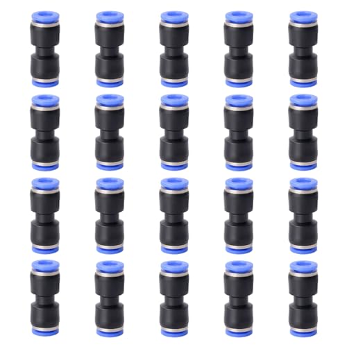 20PCS Straight Push Connectors Quick Release Plastic Push to Connect Fittings 1/4" inch Quick Connect Air Hose Fittings (1/4'', Blue) - size: 1/4'' 20PCS