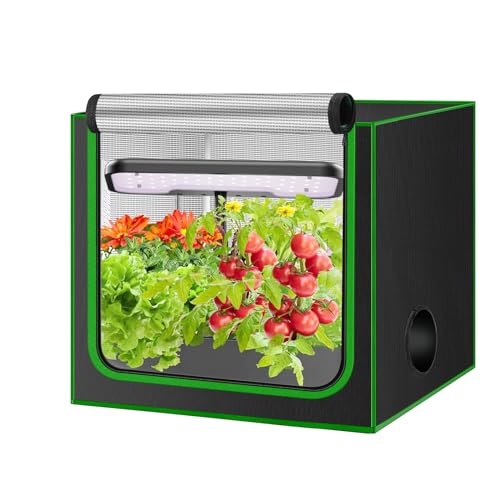 Small Grow Tent for Aerogarden，24”x18”x28” ，Hydroponics Growing System ，Highly Reflective 600D Diamond Mylar Canvas with Ventilation window and Floor Tray for Hydroponic Indoor Plant Growing - size: 24"x18"x28"