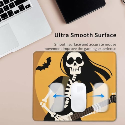 Skull Guitar Gaming Mouse Pad Non-Slip Rubber Base Square Mouse Mat for Home Computer Mousepad 8.3 X 10.3 in - color: Skull Guitar, size: 10.3L x 8.3W inches