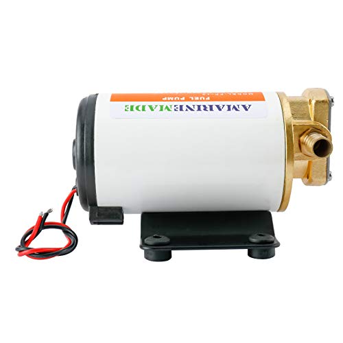 Amarine Made 12v Scavenge Impellor Pump- for Diesel Fuel Scavenge Oil Transfer - White Shell