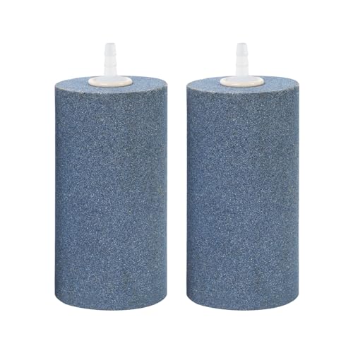 AQUANEAT Aquarium Air Stone 4x2 inch 2 Pack, Large Airstone, Aerator Bubble Diffuser, Air Pump Accessories for Aquariums, Hydroponic, Ponds and Fish Tanks - size: 4 inch 2 pcs