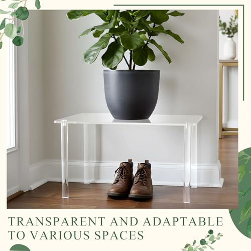3 Pcs 17, 16, 15 Inch Extra Large Acrylic Risers Display Stands Rectangular 4-leg Acrylic Plant Stand, 6mm Thick Clear Shelf Riser Display Stands for Decor Collectibles Figures and Item Photography - size: 17×11×9 In，16×10×8 In，15×9×7 in