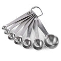 U-Taste 18/8 Stainless Steel Measuring Spoons Set: 7 Piece - 1/8, 1/4, 1/2, 3/4 tsp, 1 tsp, 1/2 & 1 tbsp for Dry & Liquid Ingredients - size: M-7 pcs