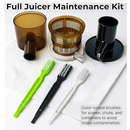 3Pcs Juicer Cleaning Brushes Set for Omega 8006, 8004, 8003 VRT350 VRT330-Replacement Masticating Juicer Accessories, Masticating Juicers Replacement Cleaner, HD Bristles