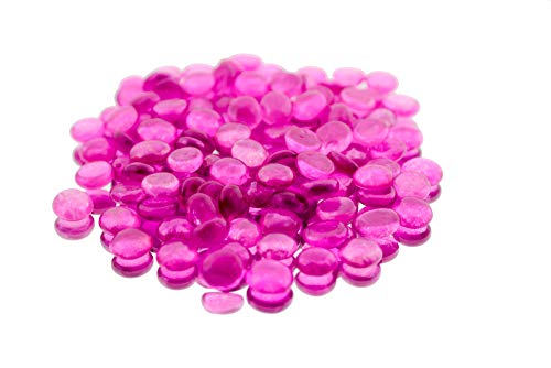 WGV Flat Marbles, Pebbles, Glass Gems for Vase Fillers, Party Table Scatter, Wedding, Decoration, Landscaping, Aquarium Decor, Crystal Rocks, Pink (2 Pounds, Approx 200 pcs) - color: Pink, size: 2 Pounds