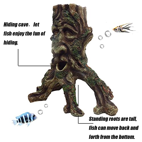 Tfwadmx Large Aquarium Driftwood Decaying Trunk Terrarium Resin Hollow Tree Root Log Ornament Decoration Fish Tank Hideouts Climbing Habitat Accessories for Bearded Dragon Snake Chameleon Reptile