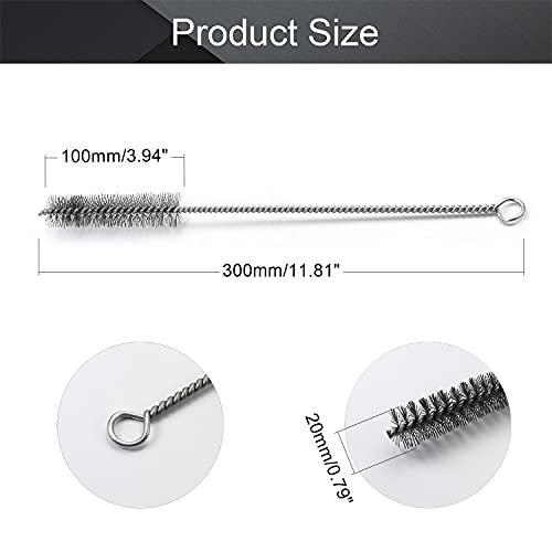 Utoolmart Wire Tube Brushes, Stainless Steel Bottle Bristle Cleaning Spiral Power Pipe Brush,0.8-inch Diameter 12-inch Length, Long-Handle Cleaner for Auto Parts, Bottles,Tubes, Keyboards,Glass - color: 5pcs, size: 2cm