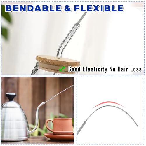 2 Pcs Long Tube Cleaner Brush, Extra Long Pipe Tube Cleaner Flexible Longs Drain Brush Bristles Drain Cleaning Brushes 55 Inch Nylon Spring Aquarium Filter Brushes for Home Kitchen Automotive