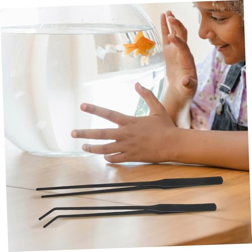 4pcs Aquarium Tweezers Set Stainless Steel Feeding Tongs for Fish Tank Maintenance Curved and Straight Tools for Aquascaping and Reptile Feeding