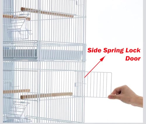 Large White Stackable Breeder Bird Flight Cage Side Breeding Nest Box Door with Center Removable Divider (White, 30"x11"x15"H Lot-4) - color: White