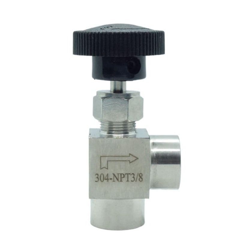 1 Piece Stainless Steel 304 Instrument Gas Angle Needle Valve 3/8" NPT Female x 3/8 NPT Female - size: Angle 3/8" NPT F x F