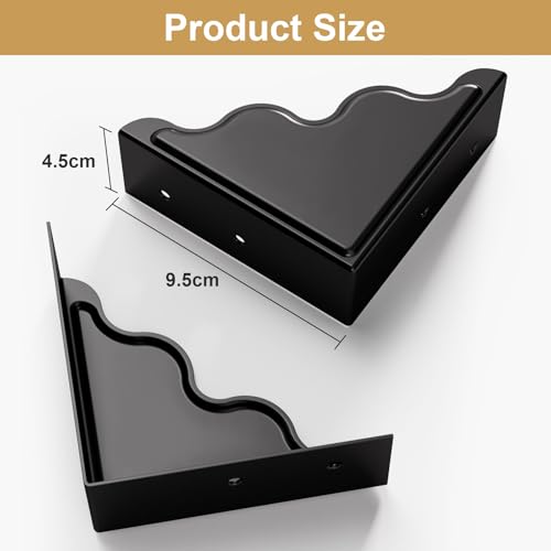 Table Metal Corner Protector, Minimalist-Style Decorative Desk Edge Safety Guard, Cabinet Furniture Edge Corner Guards, Boxes Bumpers Protectors for Preventing Damage and Decoration (4 Pcs, Black)