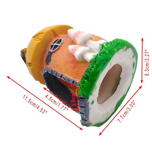 Resin Mushroom House for Aquariums, Fairy Garden Fish Tank Cave, Christmas Decorative Landscape Shelter for Turtles, Frogs, Fish, and Shrimp, Easy to Clean