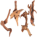 4pcs Aquarium Driftwood Branches for Fish Tank Décor, Natural Sinkable Wood Logs 15-20cm for Freshwater Fish Habitat and Reptile Hideout