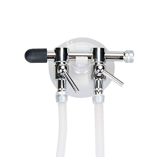 Aquarium Air Pump Splitter 7 in 1 Set 2-Way Air Flow Control Lever Valve & 2 Non-Return Check Valves & 4 Suction Cups for Fish Tank Airline Air Tube Hose - color: 2-Way 7-in-1 Kit