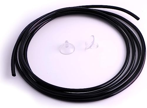 FZONE 16 feet Aquarium Co2 Proof Tubing 3/16'' ID Black Food Grade Air Line Tubing - color: Black