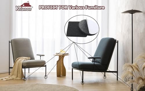 Yelanon Felt Furniture Pads for Hardwood Floors -36 Pcs 2" Premium Floor Protectors for Furniture, Felt Pads for Chair Legs, Black - size: 36 pcs 2" Square Black