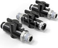 TAILONZ PNEUMATIC 1/2 Inch Tube OD x 3/8 Inch NPT Thread Ball Valve Air Flow Control Valve Push to Connect Fitting BVC-1/2-N3（Pack of 3） - size: 1/2"OD x 3/8"NPT/3PCS