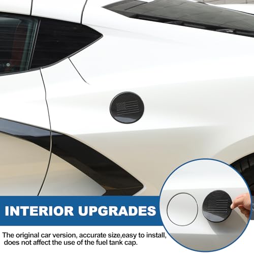 Fuel Tank Cap Trim Cover Compatible with Chevrolet Corvette C8 Stingray 2020-2024 ABS 1PCS,Gas Fuel Door Cover Trim Cap,Exterior Fuel Tank Cap Protection Trim Accessories (ABS Carbon) - color: ABS Carbon