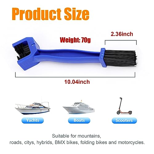 Ziciner 2 PCS Bike or Motorcycle Chain Washer, Motorcycle Chain Gear Dirt Clean Brushes, Universal Bicycle Chain Cleaning Brush Tool for Mountain Bike Heavy Duty Motorcycle (Blue) - color: Blue-2pcs